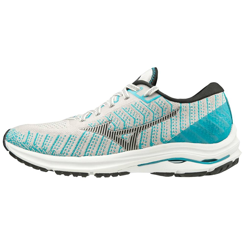 Womens Mizuno Wave Rider 24 WAVEKNIT™ D (Wide) Running Shoes White/Blue Philippines (MIDPOK782)